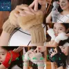 Half Finger Fur Gloves for Girls