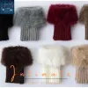 Half Finger Fur Gloves for Girls