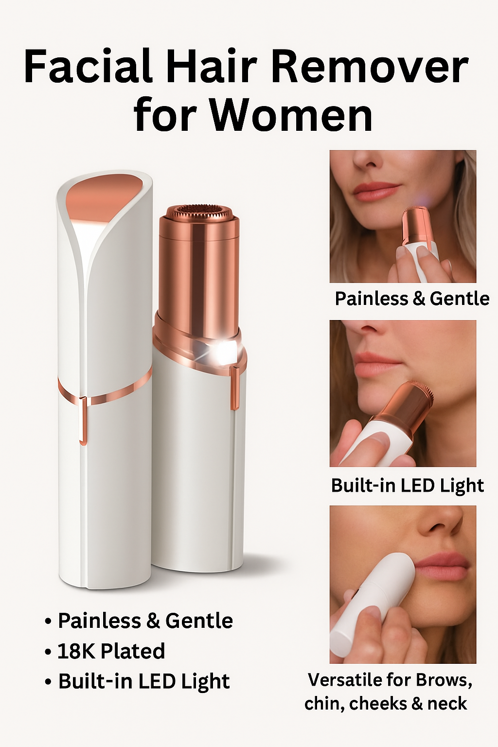 Flawless Facial Hair Removers: Painless, Portable Trimmers for Women