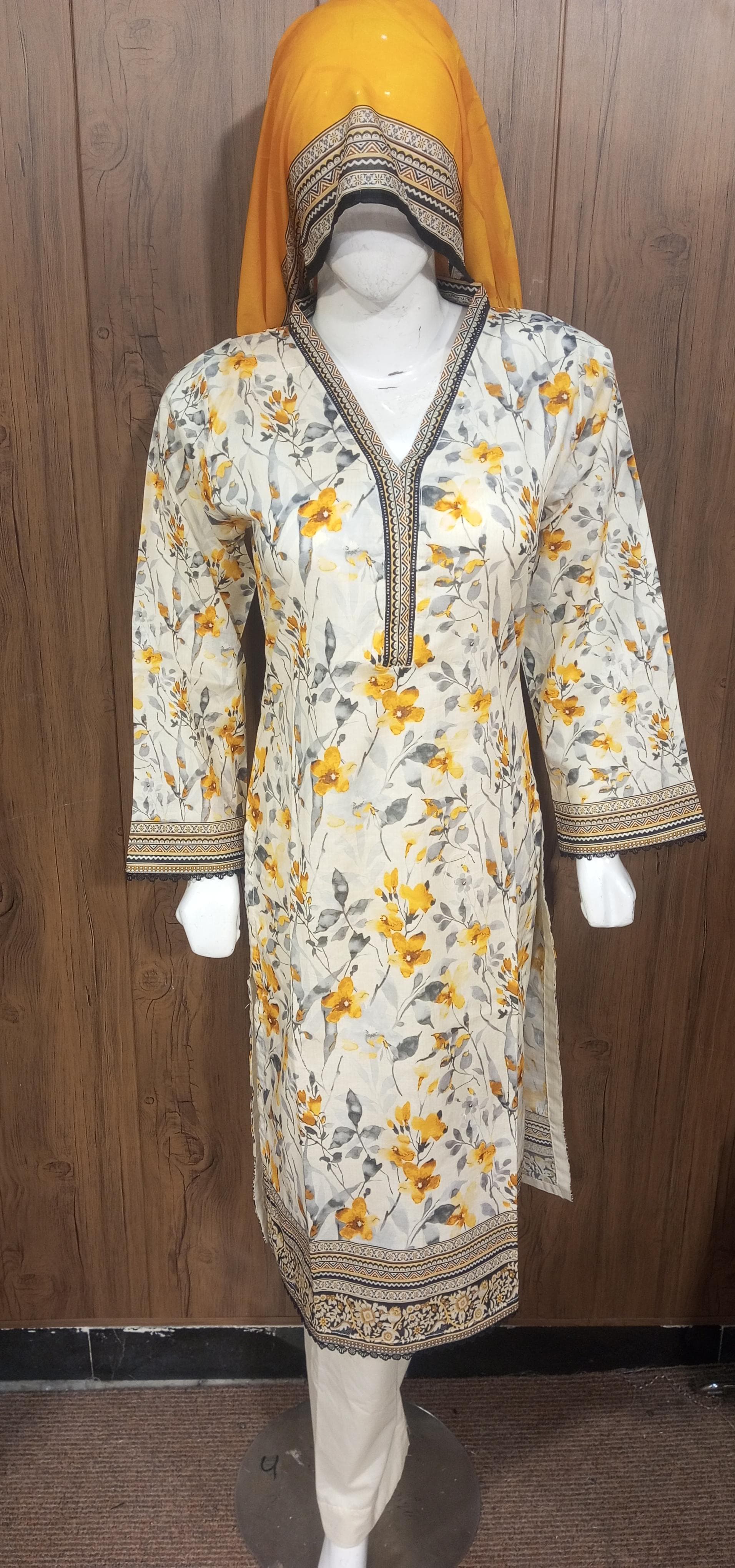 I-001 Bin Saeed 3 Piece Premium Lawn Stitched Trouser Shirt